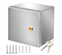 CHENGPI Acier Inoxydable 304 Armoire Boîtes de Distribution avec 2P Interrupteur de Fuite 32A et Prise Européenne 250V/16A, Boîtier Mural pour L'extérieur/Intérieur avec Serrure