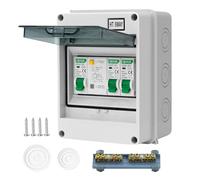 CHENGPI Boîte Coffret Electrique Etanche,Boîtier de Distribution avec Rangée de Cuivre,Disjoncteurs électriques 40A CA,Sectionneur 10A+16A CA pour Maison/Bureau,Montage sur Rail 35mm