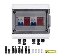 CHENGPI Boîte de Combinaison Solaire Photovoltaïque, DC 500V 40A Boîte de Distribution Solaire PV Boîte de Combinaison, IP65 Étanche Disjoncteur Solaire pour Panneaux Solaires(2 in 2 out)