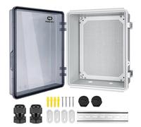 CHENGPI Boîte de Dérivation Electrique,Boitier Electrique Étanche avec Couvercle à Charnière,IP66 Boîte de Jonction en Plastique ABS,Couvercle Transparent Coffret Électrique 300x400x170MM