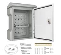 CHENGPI Boîtier Électrique en Acier Inoxydable, Boitier Etanche Electrique Exterieur avec Serrure à Clé, Boîtier de Distribution à Montage Mural pour le Câblage - 450x350x150MM