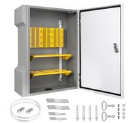CHENGPI Boîtier Électrique en Acier Inoxydable, Coffret Electrique Intérieur Étanche avec Serrure à Clé, Boîtier de Distribution à Montage Mural pour le Câblage - 600x450x200MM