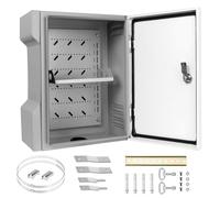 CHENGPI Boîtier Électrique en Acier Inoxydable, Coffret Electrique Intérieur Étanche avec Serrure à Clé, Boîtier de Distribution à Montage Mural pour le Câblage- 400x350x150MM