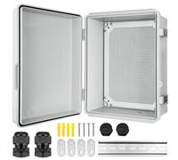 CHENGPI Boitier Electrique Étanche,Boite de Derivation Electrique avec Couvercle à Charnière,IP66 Boîte de Jonction en Plastique ABS,Coffret Électrique 200x300x170MM