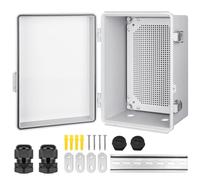 CHENGPI Boitier Electrique Étanche,Boite de Derivation Electrique avec Couvercle à Charnière,IP66 Boîte de Jonction en Plastique ABS,Coffret Électrique 250x350x150MM