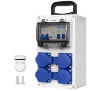 CHENGPI Coffret Électrique de Chantier,Répartiteur Mural 250V/16A,Distributeur de Courant Électrique avec Disjoncteur, Distributeur de Puissance Consommée pour Ateliers et Usines,Boîte de dérivation