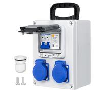 CHENGPI Coffret Électrique de Chantier,Répartiteur Mural 250V/16A,Distributeur de Courant Électrique avec Disjoncteur, Distributeur de Puissance Consommée pour Ateliers et Usines,Boîte de dérivation