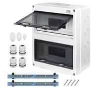 CHENGPI Coffret Electrique Etanche, Boitier Etanche Electrique Exterieur avec Barres En Cuivre, Boitier Electrique IP65 pour Maison/Bureau, Tableau Electrique 2 Rangée pour 24 Modules HT