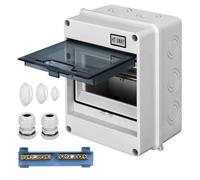 CHENGPI Coffret Electrique Etanche, Boitier Etanche Electrique Exterieur avec Barres En Cuivre, Boitier Electrique IP65 pour Maison/Bureau, Tableau Electrique 1 Rangée pour 5 Modules HT
