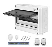 CHENGPI Coffret Electrique Etanche, Boitier Etanche Electrique Exterieur avec Barres En Cuivre, Boitier Electrique IP65 pour Maison/Bureau, Tableau Electrique 1 Rangée pour 12 Modules HT
