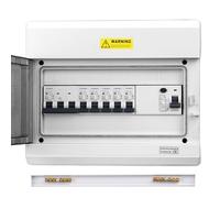 CHENGPI Coffret Electrique Etanche, Boitier Etanche Electrique Exterieur Avec Disjoncteur 4P FI RCCB Type A 40A 30MA et Disjoncteur Aternatif,Tableau Electrique 1 Rangée 12 Modules