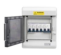 CHENGPI Coffret Electrique Etanche, Boitier Etanche Electrique Exterieur Avec Interrupteur de Fuite 2P 40A 30MA et Disjoncteur Aternatif,Tableau Electrique 1 Rangée 6 Modules