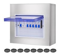 CHENGPI Coffret Electrique Etanche Exterieur,Boite Etanche Electrique Exterieur avec Interrupteur,Armoire en Acier Inoxydable avec Panneau Isolant - Tableau électrique pré-équipé |8 Modules