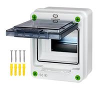 CHENGPI Coffret Electrique Etanche IP66, Boîte à Fusibles Distributeur en Saillie, 1 Rangée 6 Modules Boite De Derivation Etanche Exterieur En Saillie, pour Maison/Bureau