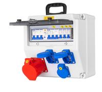 CHENGPI Coffret Electrique IP65 avec Prises schuko et prises CEE,Prise Exterieure Etanche Coffret de Chantier,Distributeur de Courant Électrique avec Disjoncteur pour Usage Extérieur et Intérieur