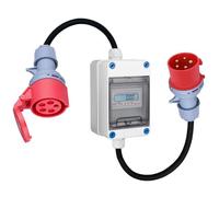 CHENGPI Compteur électrique Numérique Mobile Triphasé avec Prise CEE et Coupleur pour Prises Industrielles Compteurs LED pour Camping - Cars, Véhicules électriques, Camping - Cars