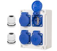 CHENGPI Distributeur D'alimentation Mural,Répartiteur de Courant Mural, Indice D'étanchéité IP54, Distributeur de Courant de Chantier,Prise Tableau électrique Avec Couvercle de Protectionp