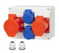 CHENGPI Distributeur D'alimentation Mural,Répartiteur de Courant Mural, Indice D'étanchéité IP54, Distributeur de Courant de Chantier,Prise Tableau électrique Avec Couvercle de Protectionp