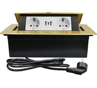 CHENGPI Multiprise Encastrable Plan de Travail,Bloc Prise Escamotable avec 2 Prises et Port USB et Port TypeC,Prise Plan de Travail Cuisine,1.8M Câble