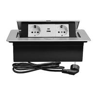 CHENGPI Multiprise encastrée avec 2 prises - Prise escamotable avec USB + type C PD18W - Multiprise peu encombrante pour cuisine, bureau et plan de travail