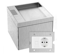 CHENGPI Prise Electrique Intérieure, Prise Exterieure Etanche Encastrable avec Fiche AC 250V/16A/HDMI, Prise de Courant Encastrée Étanche en Acier Inoxydable, pour la Maison, le Bureau/le Marbre