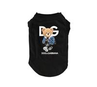 chengshao Chien été Mode DG Petit Moyen Chihuahua Yorkie Bouledogue français Chat de Compagnie vêtements décontractés Chaud Chiot Costume Singlet(Black,S)