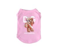 chengshao Chien été Mode DG Petit Moyen Chihuahua Yorkie Bouledogue français Chat de Compagnie vêtements décontractés Chaud Chiot Costume Singlet(Pink,XL)
