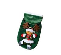 chengshao Costume de Père Noël for Chien, vêtements for Chiens Petite et Moyenne Taille, Tenue Festive d'élan d'ours for Une séance Photo(Green,M)