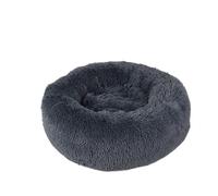 chengshao Grand Panier Rond en Forme de Beignet for Chien, lit d'hiver Peluche for Chiens, Accessoires Moyens, chenil Moelleux, Petits Chiots, Produits for Animaux Compagnie et Chats(Dark Grey,80cm)