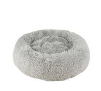 chengshao Grand Panier Rond en Forme de Beignet for Chien, lit d'hiver Peluche for Chiens, Accessoires Moyens, chenil Moelleux, Petits Chiots, Produits for Animaux Compagnie et Chats(Light Grey,60cm)
