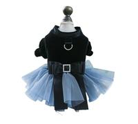 chengshao Robes de mariée for Animaux Compagnie, Chihuahua, Voile en Dentelle, vêtements for Chat, Jupe Tutu avec nœud Papillon, Rose Florale, for Chiot du Yorkshire(Black,L)