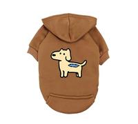 chengshao Sweat à Capuche Marron for Chien - Vêtement Doux en Polaire avec Un Motif de Chiot fantaisiste, idéal for Les Petites Races, Confortable et élégant(4,XL 4.2-6KG)