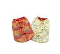 chengshao Vêtements for Animaux de Compagnie du Nouvel an for Chiens et Chats, Style léger d'automne d'hiver, Costume Tang Chinois Festif for Bichon Frise, Caniche(Red,XS(Old))