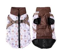 chengshao Vêtements réfléchissants for Chien avec Harnais et Fermeture éclair, Gilet imperméable Chaud for l'hiver, for Chiens de Petite Moyenne Taille, Coupe-Vent, for Chiots(Brown,XL)