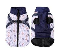 chengshao Vêtements réfléchissants for Chien avec Harnais et Fermeture éclair, Gilet imperméable Chaud for l'hiver, for Chiens de Petite Moyenne Taille, Coupe-Vent, for Chiots(Blue,M)