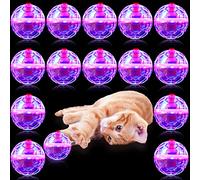 CHENGU Lot de 15 balles de Chasse aux fantômes pour Chat - Jouet interactif activé par Le Mouvement - Petite Balle Lumineuse à LED pour Animal de Compagnie - Fournitures d'intérieur - 3,8 x 3,8 cm
