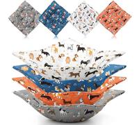 Chengu Lot de 4 bols à micro-ondes en forme de chien pour aliments chauds, bols à soupe, maniques résistants à la chaleur, multi-usages, matelassés, pour assiettes de cuisine, bleu, orange, jaune