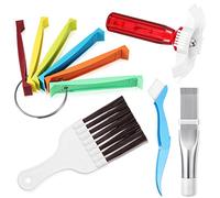 CHENGU Lot de 5 pièces de Nettoyage pour ailerons de climatiseur, 3 Peignes différents à condensateur, lisseur et 2 brosses à condensateur différentes catégories complète d'évaporateur de radiateur