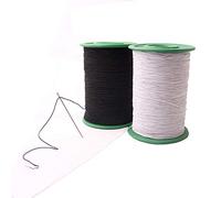 CHENGYIDA Bobine de fil élastique blanc et noir pour vêtements, tissu, accessoires, machine à coudre industrielle, bobine de fil élastique de 500 m, 0,5 mm d'épaisseur