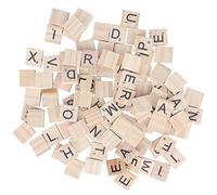 ChengyuWei 100 pièces Carreaux de Scrabble en Bois, Lettres de Scrabble pour l'artisanat, Carreaux de Lettres en Bois, Carreaux d'alphabet en Bois Lettres majuscules de A à Z