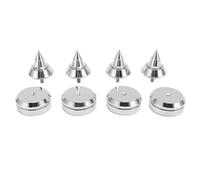 ChengyuWei 4 paires de pieds d’isolation pour enceintes, à filetage M6, en alliage d’aluminium argenté, pour enceintes, amplificateurs et lecteurs CD/DVD ; pointes d’amortissement des