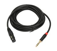 ChengyuWei Câble XLR femelle vers TRS 1/4 pouce, câble de microphone équilibré 6,35 mm avec connecteurs métalliques, âme en cuivre sans oxygène de 5 m pour le son en studio et en direct ainsi