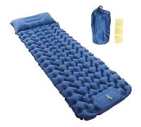 ChengyuWei Camping Sleeping Pad Navy Bleu léger, résistant à l'humidité, Double Matelas Gonflable avec Rangement pour Aventures en Plein air