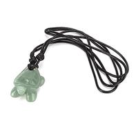ChengyuWei Collier pendentif en cristal, bijou en cristal vert de tortue naturel sculpté avec cordon réglable pour hommes et femmes, cadeau spirituel porte-bonheur pour anniversaire, fête ou