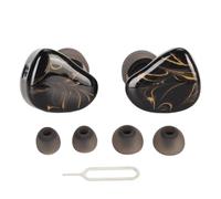 ChengyuWei Dual Dynamic Drivers Earbuds, IEM HiFi Stereo Earbuds, 10mm6mm Double Dynamic Coil with 078mm. 2Pin Interface, Manual Tuning Support for Rich Sound Experience, Lightweight (Black+Gold)