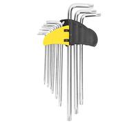 ChengyuWei Jeu de 9 clés à douille hexagonales en forme d'étoile, jeu de clés hexagonales à longueur étendue, acier 45 avec revêtement anticorrosion, conception à bras long pour l'entretien