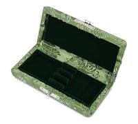 ChengyuWei Wooden Silk Cloth Cover Holder Storage Box for 3pcs Oboe Reeds, Oboe Reeds, Elegant Oboe Accessory with Breathable Holes and Fabric, Compact and Lightweight