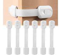 CHENGZI Lot de 6 verrous de sécurité pour bébé avec sangle réglable et système de verrouillage