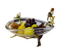 CHENHOJU Assiette à fruits en verre de style européen, bol à fruits décoratif transparent, plateaux de rangement for bonbons, noix, collations, for le rangement de bureau à domicile
