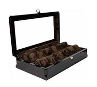 CHENHOJU Coffret à montres 12 compartiments avec verre transparent et coussins amovibles, organiseur de rangement for montres for hommes Coffret cadeau